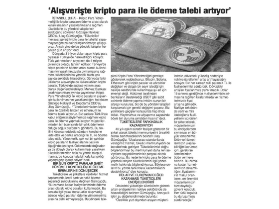 Yeni Çağrı Gazetesi kupürü
